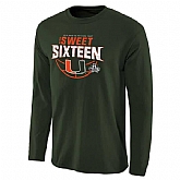 Miami Hurricanes 2016 NCAA Men Long Sleeve WEM Top - Dark Green,baseball caps,new era cap wholesale,wholesale hats